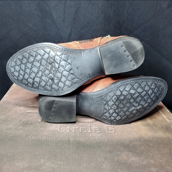 Circle G Corral Womens Studded Booties Ankle Boots Ladies 6.5M Orange Q0125 NEW - Picture 7 of 14